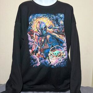 Star Wars Black Crewneck Sweater Size Large